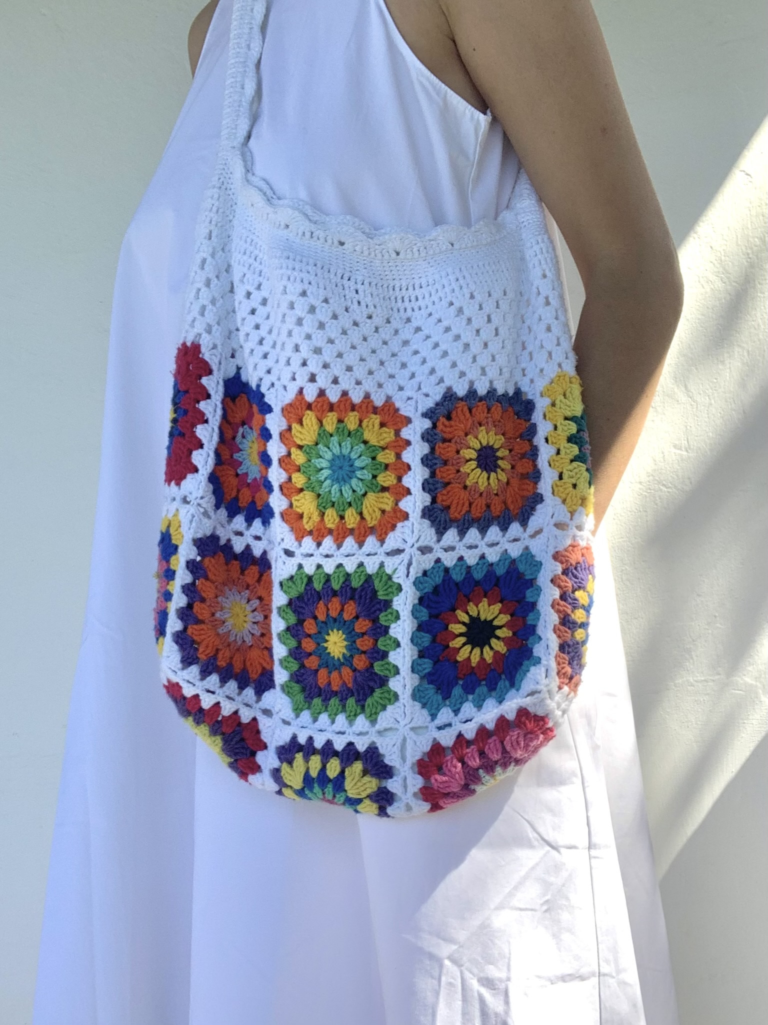 Kroşe Rüzgar Gülü Çanta 